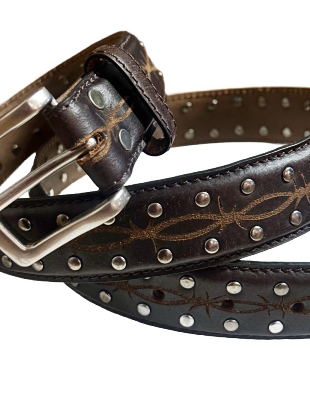 Moon Shine By Brad Paisley ~ Men’s Size 36 ~ Studded Brown/ Beige ~ Leather Belt